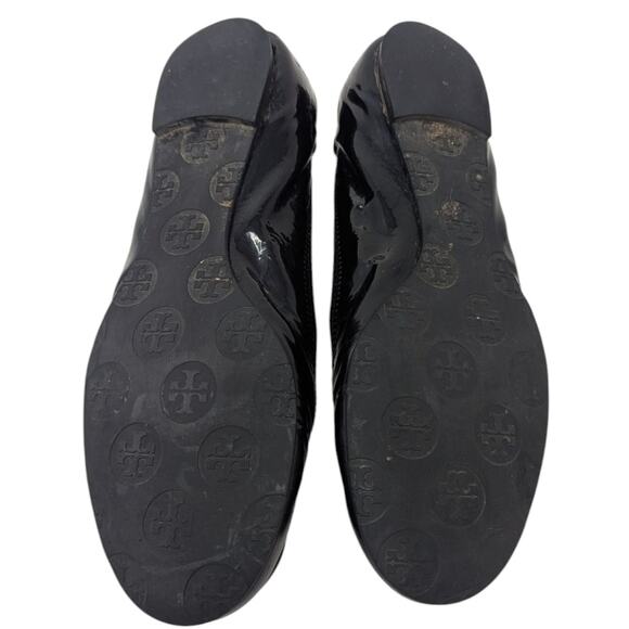 Tory Burch Patent Reva Ballet Flats Black Size 6.5 with Box - Picture 6 of 7